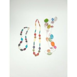 Lot of 3 Acrylic Necklaces Multicolor Some Vintage
